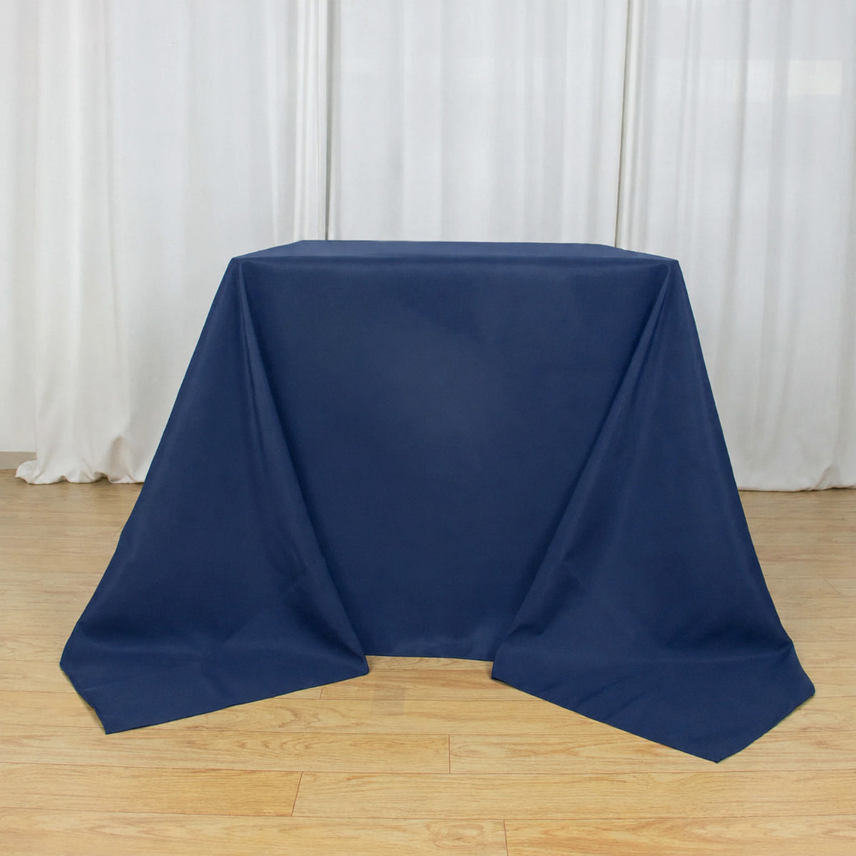 90"x90" Navy Blue Seamless Premium Polyester Square Tablecloth - 220GSM