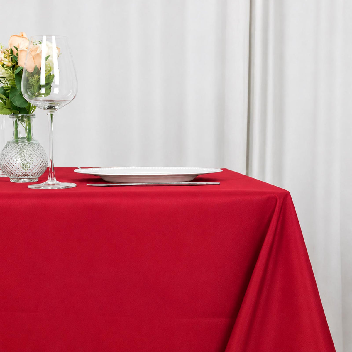 90"x90" Wine Seamless Premium Polyester Square Table Overlay - 220GSM