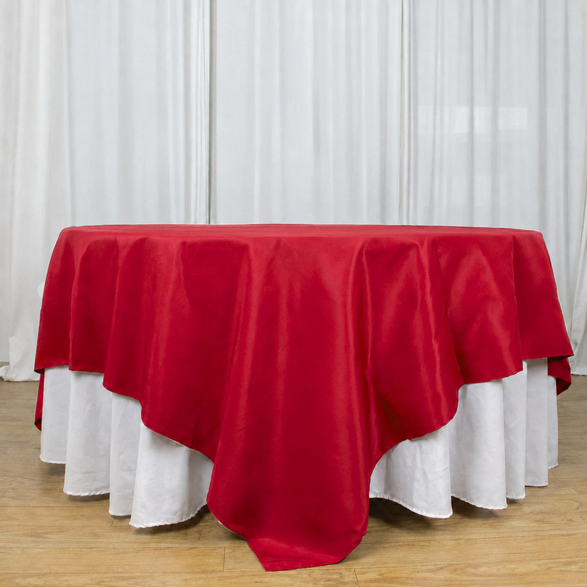 90"x90" Wine Seamless Premium Polyester Square Table Overlay - 220GSM