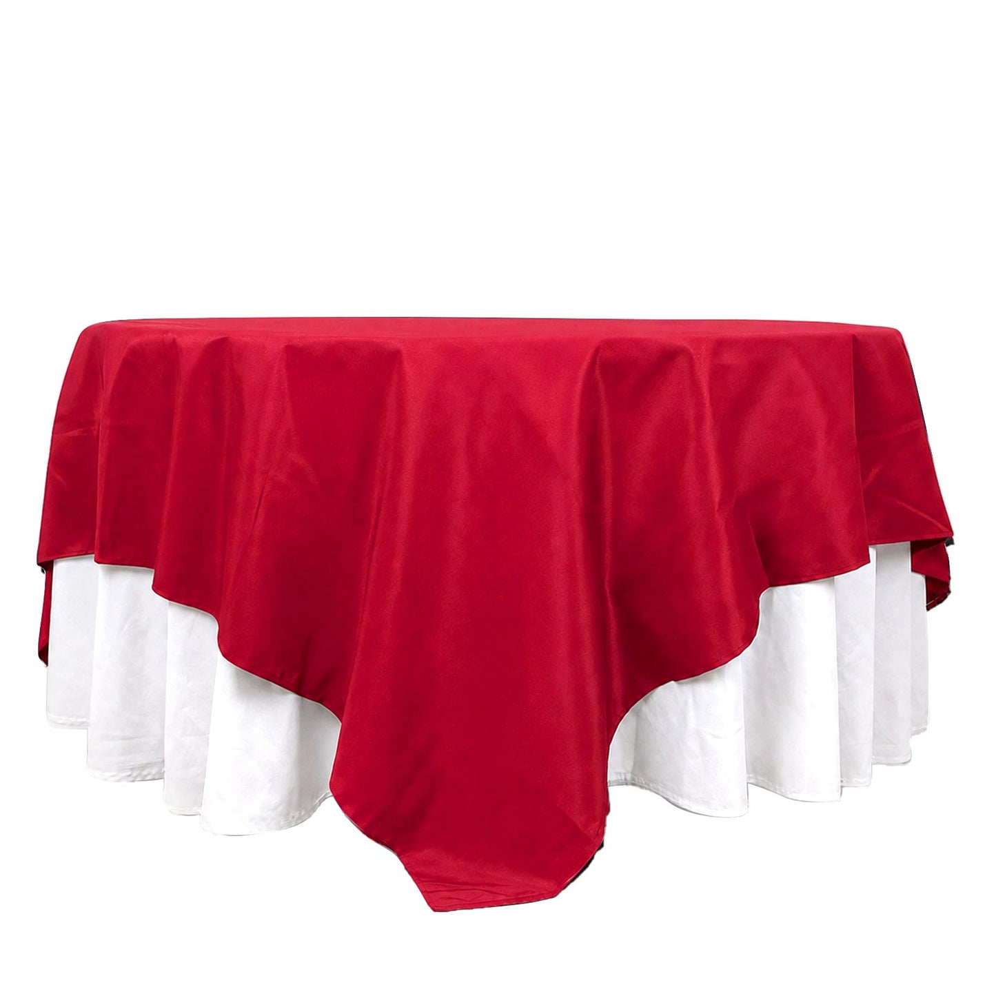 90"x90" Wine Seamless Premium Polyester Square Table Overlay - 220GSM