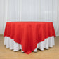 90"x90" Red Seamless Premium Polyester Square Table Overlay - 220GSM