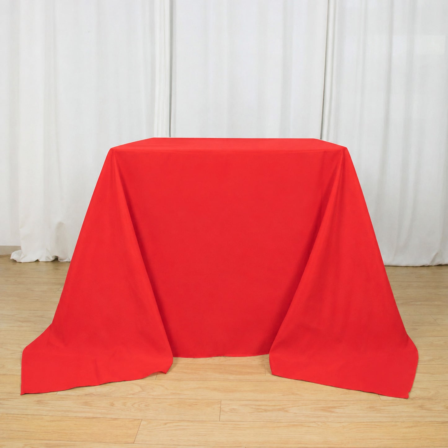 90"x90" Red Seamless Premium Polyester Square Tablecloth - 220GSM