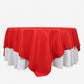 90"x90" Red Seamless Premium Polyester Square Table Overlay - 220GSM