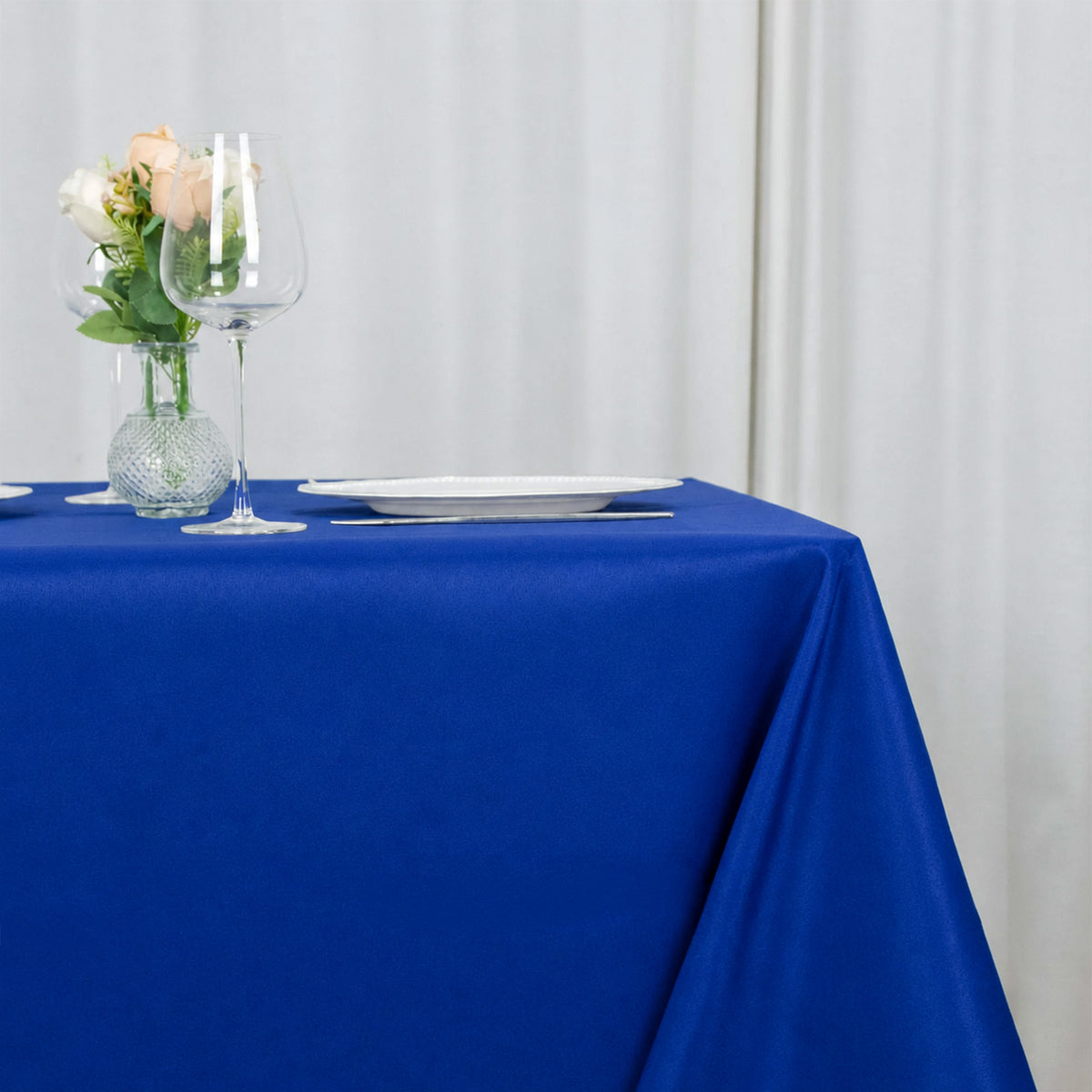 90"x90" Royal Blue Seamless Premium Polyester Square Table Overlay - 220GSM