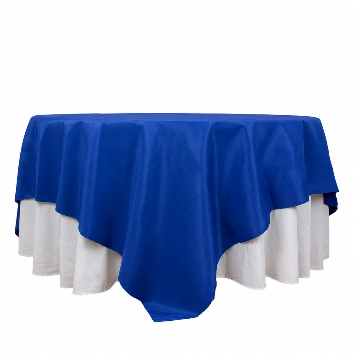 90"x90" Royal Blue Seamless Premium Polyester Square Table Overlay - 220GSM