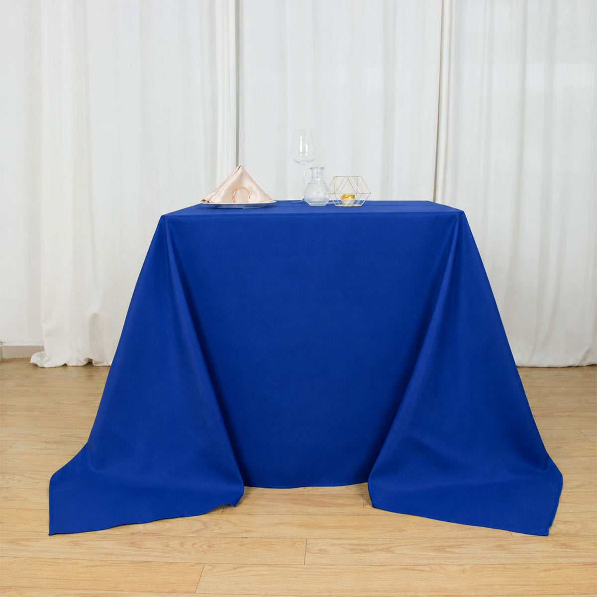 90"x90" Royal Blue Seamless Premium Polyester Square Tablecloth - 220GSM