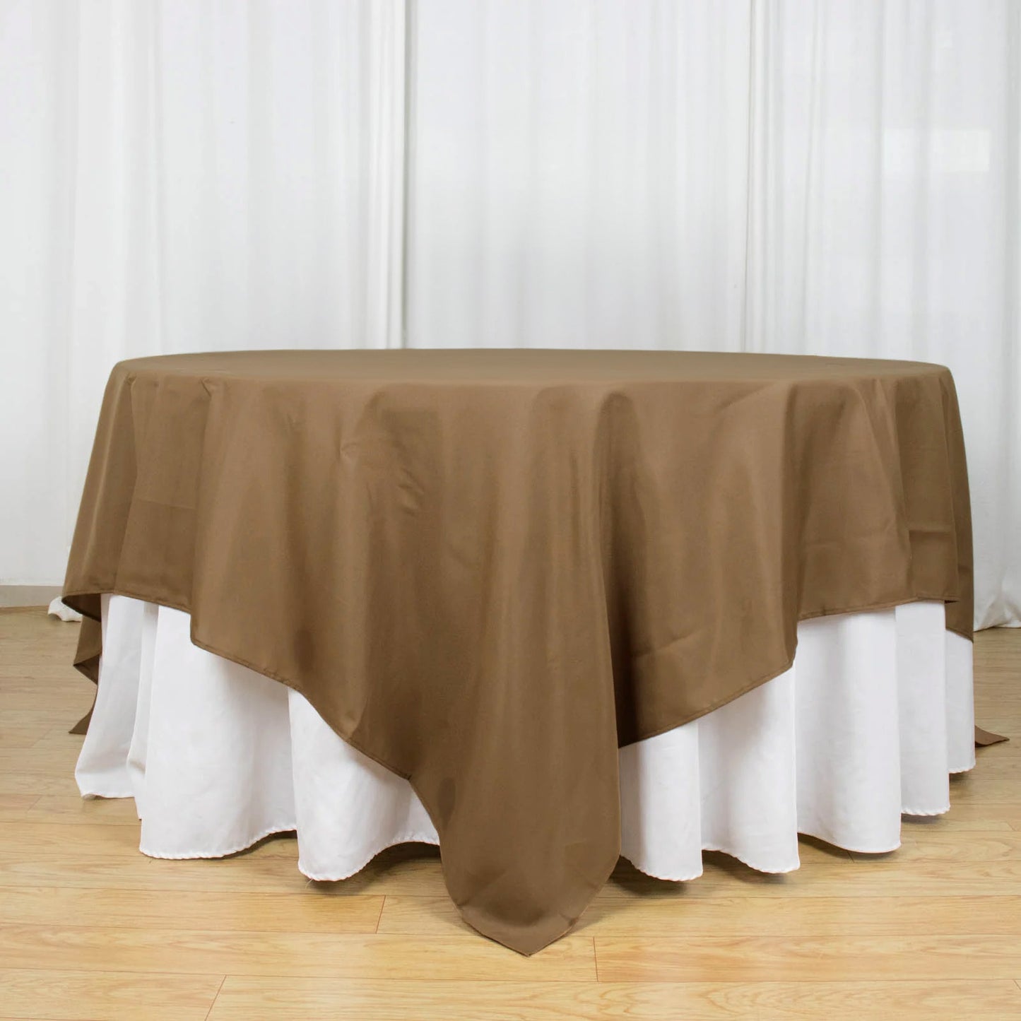 Taupe Polyester Square Tablecloth 90"x90"