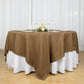 90"x90" Taupe Seamless Square Polyester Table Overlay
