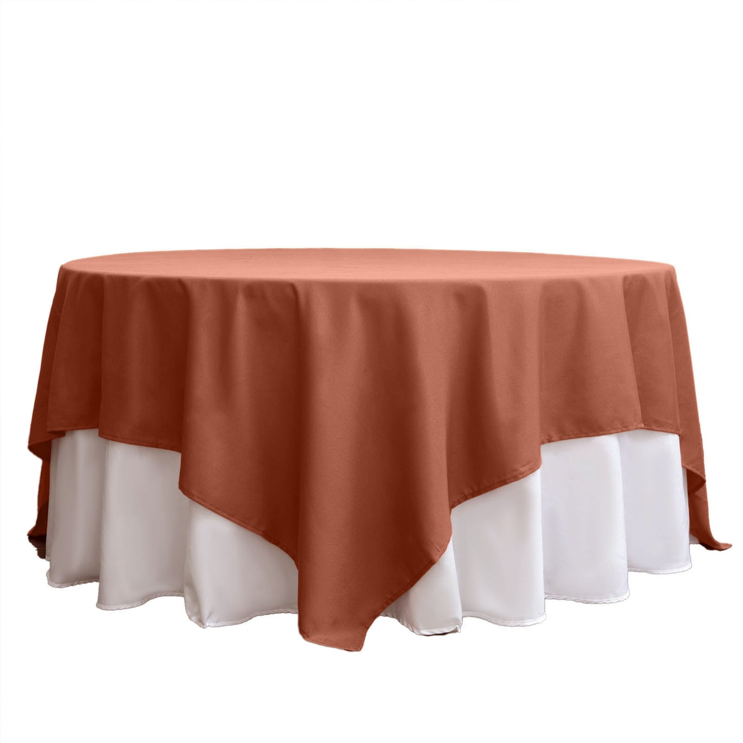 Terracotta (Rust) Polyester Square Tablecloth 90"x90"