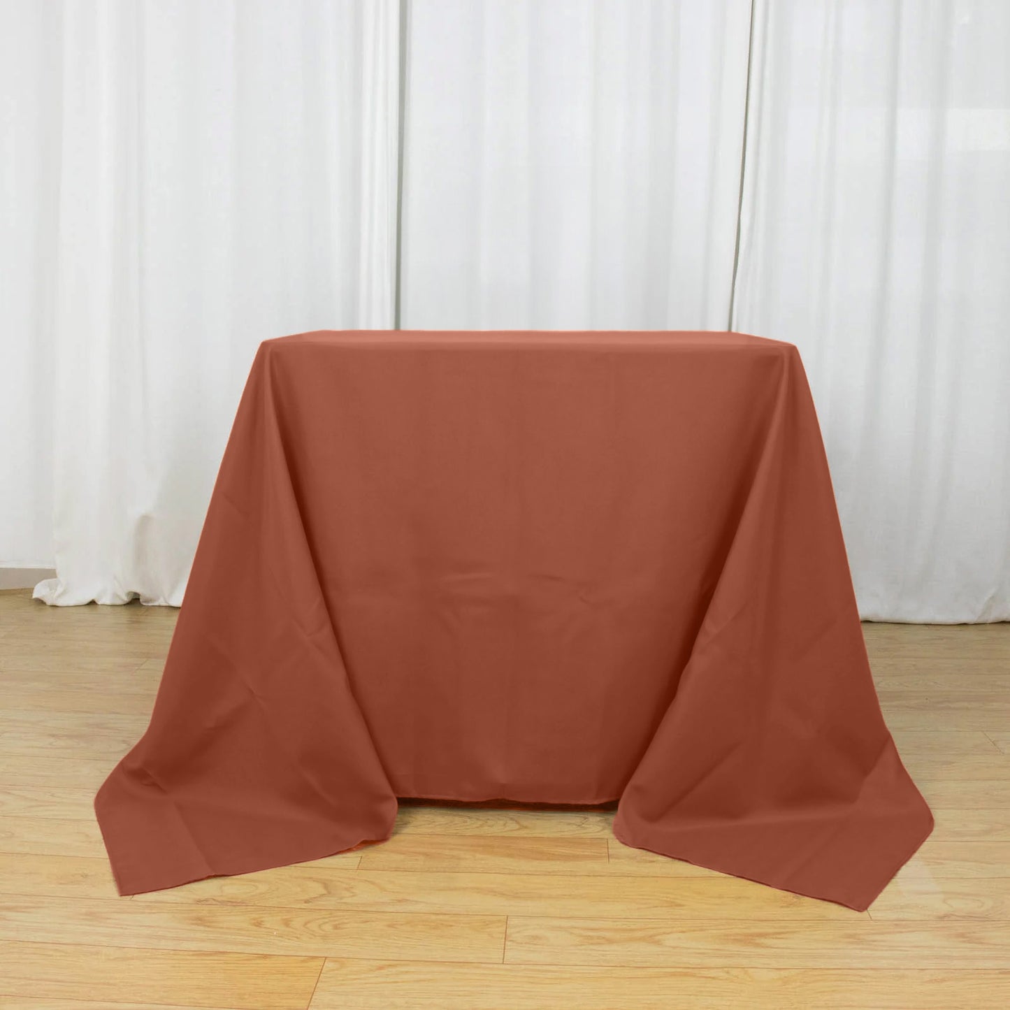 Terracotta (Rust) Polyester Square Tablecloth 90"x90"