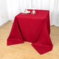 90"x90" Wine Seamless Premium Polyester Square Tablecloth - 220GSM