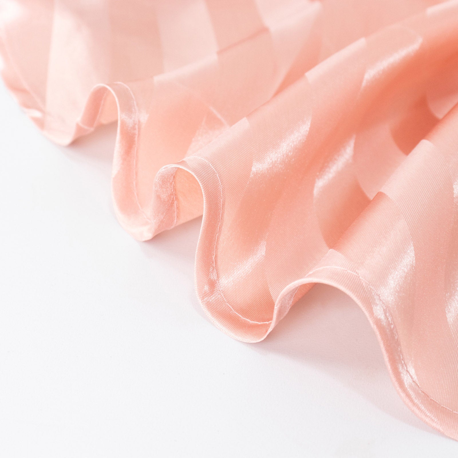 Dusty rose satin stripe seamless round tablecloth