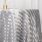120" Silver Satin Stripe Seamless Round Tablecloth