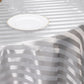 120" Silver Satin Stripe Seamless Round Tablecloth