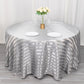 120" Silver Satin Stripe Seamless Round Tablecloth