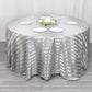 120" Silver Satin Stripe Seamless Round Tablecloth