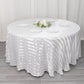 120" white satin stripe seamless round tablecloth