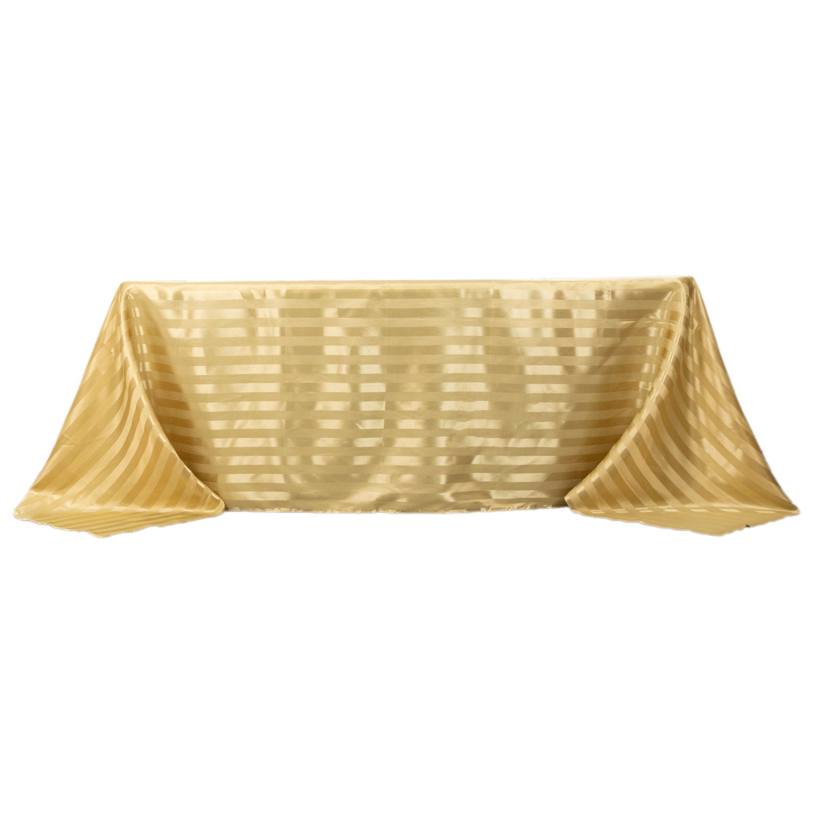 Champagne satin stripe seamless rectangular tablecloth 90"x132