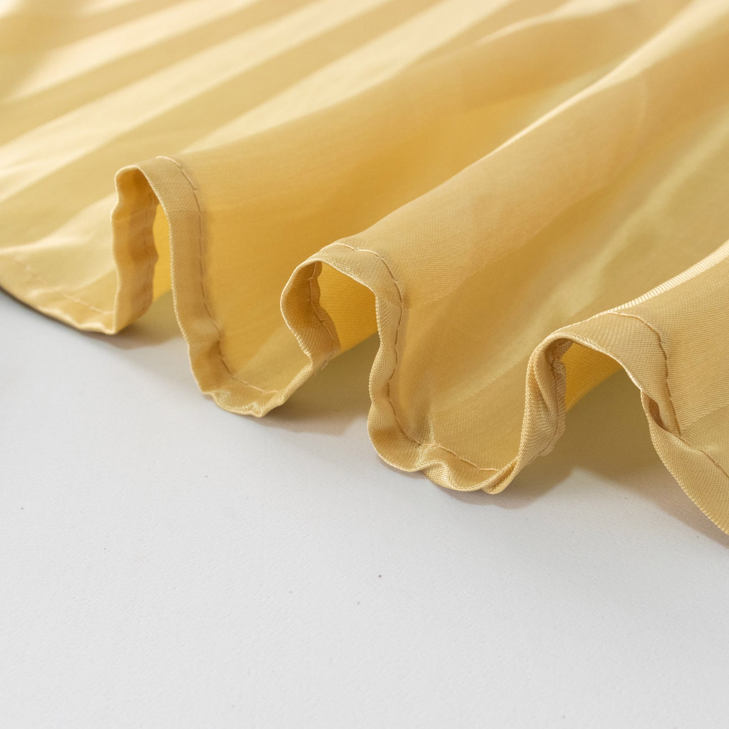 Champagne satin stripe rectangular tablecloth with seamless design.