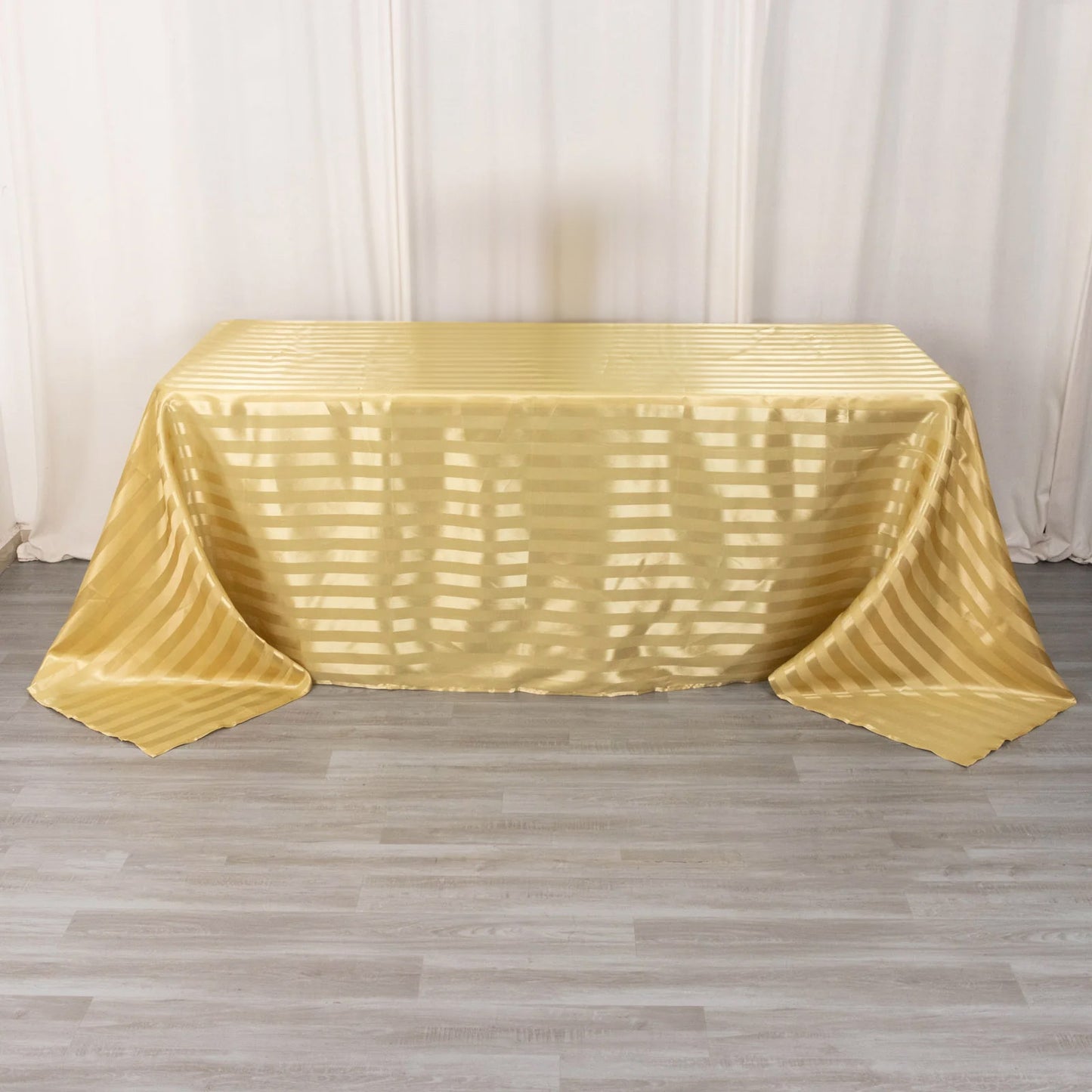 Champagne satin stripe seamless rectangular tablecloth 90"x132