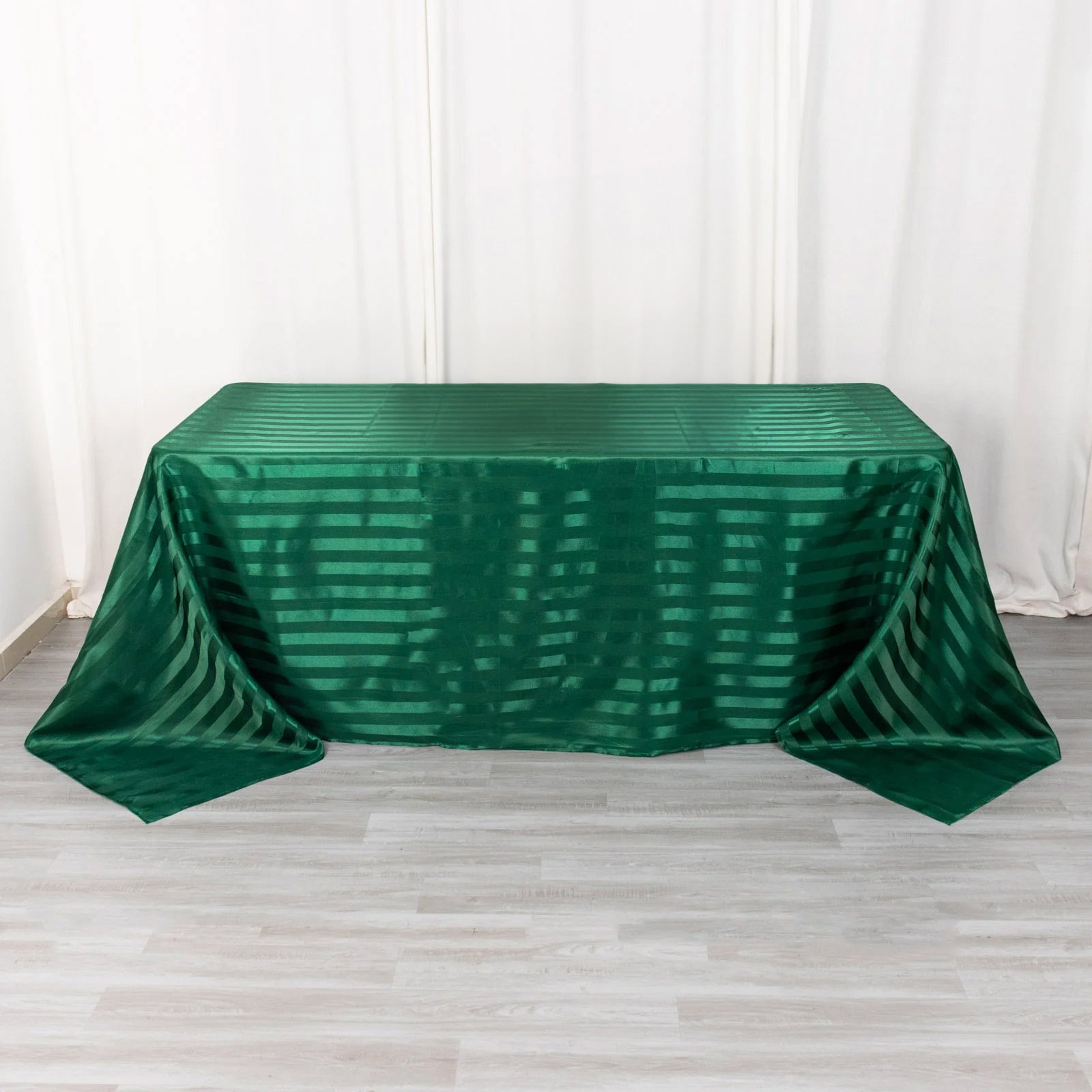 Hunter Emerald Green Satin Stripe Tablecloth