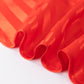 Red satin stripe tablecloth, 90"x132" seamless design.