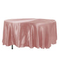 Dusty Rose Round Satin Tablecloth 108 Inch