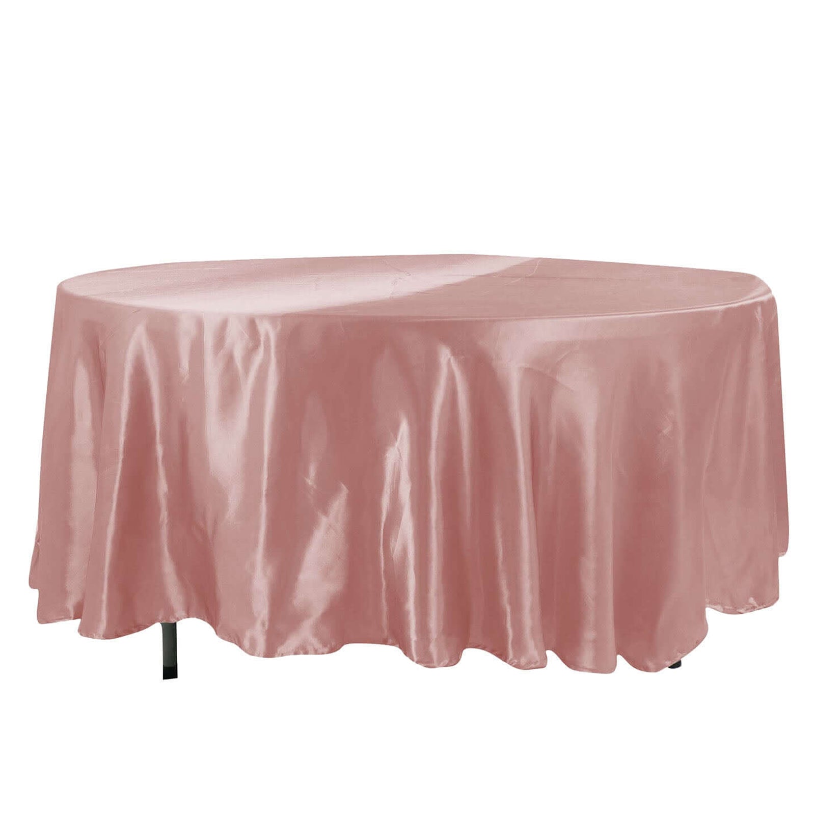 Dusty Rose Round Satin Tablecloth 108 Inch
