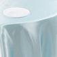 108" Light Blue Smooth Seamless Satin Round Tablecloth