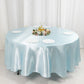 108" Light Blue Smooth Seamless Satin Round Tablecloth