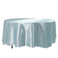 108" Light Blue Smooth Seamless Satin Round Tablecloth