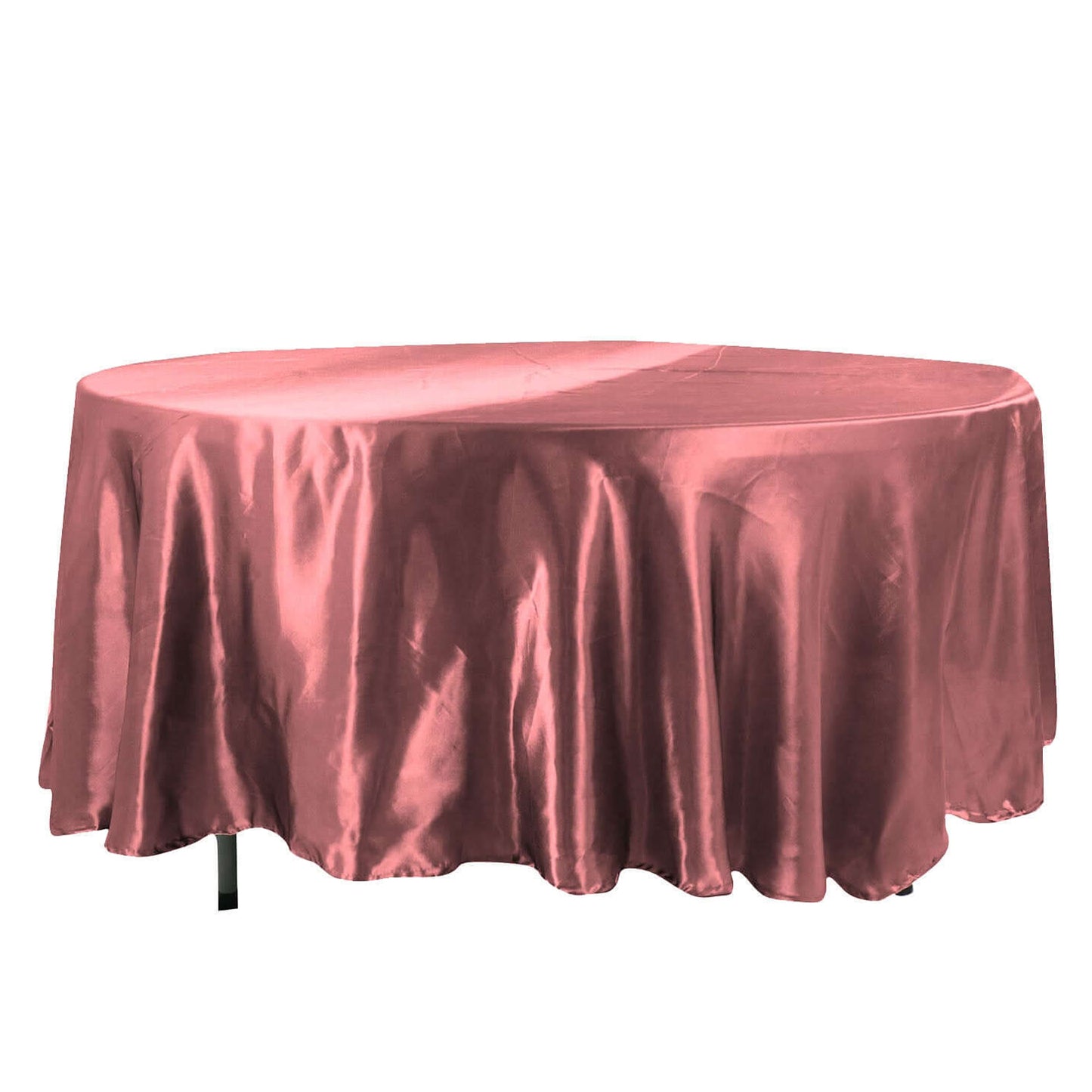 108inch Cinnamon Rose Satin Round Tablecloth
