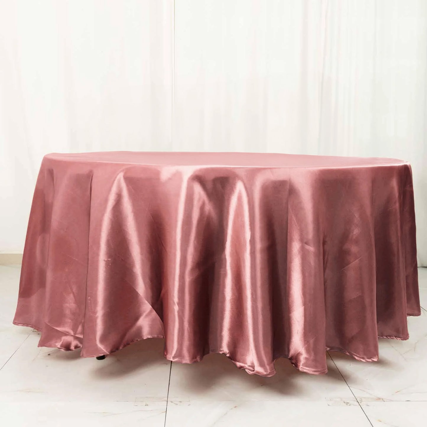108" Cinnamon Rose Seamless Satin Round Tablecloth