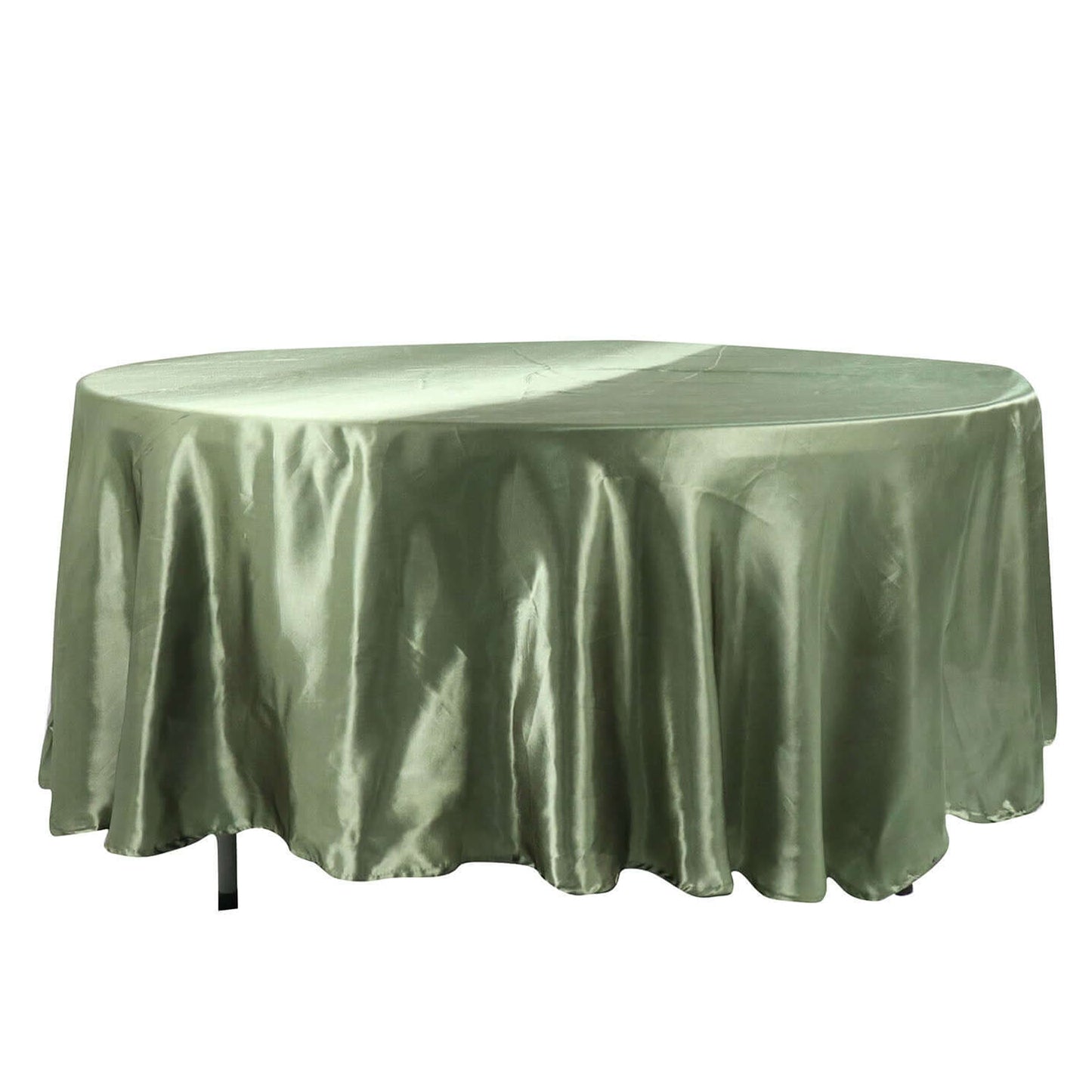 108 Inch Size Round Tablecloth Eucalyptus Sage Green Satin