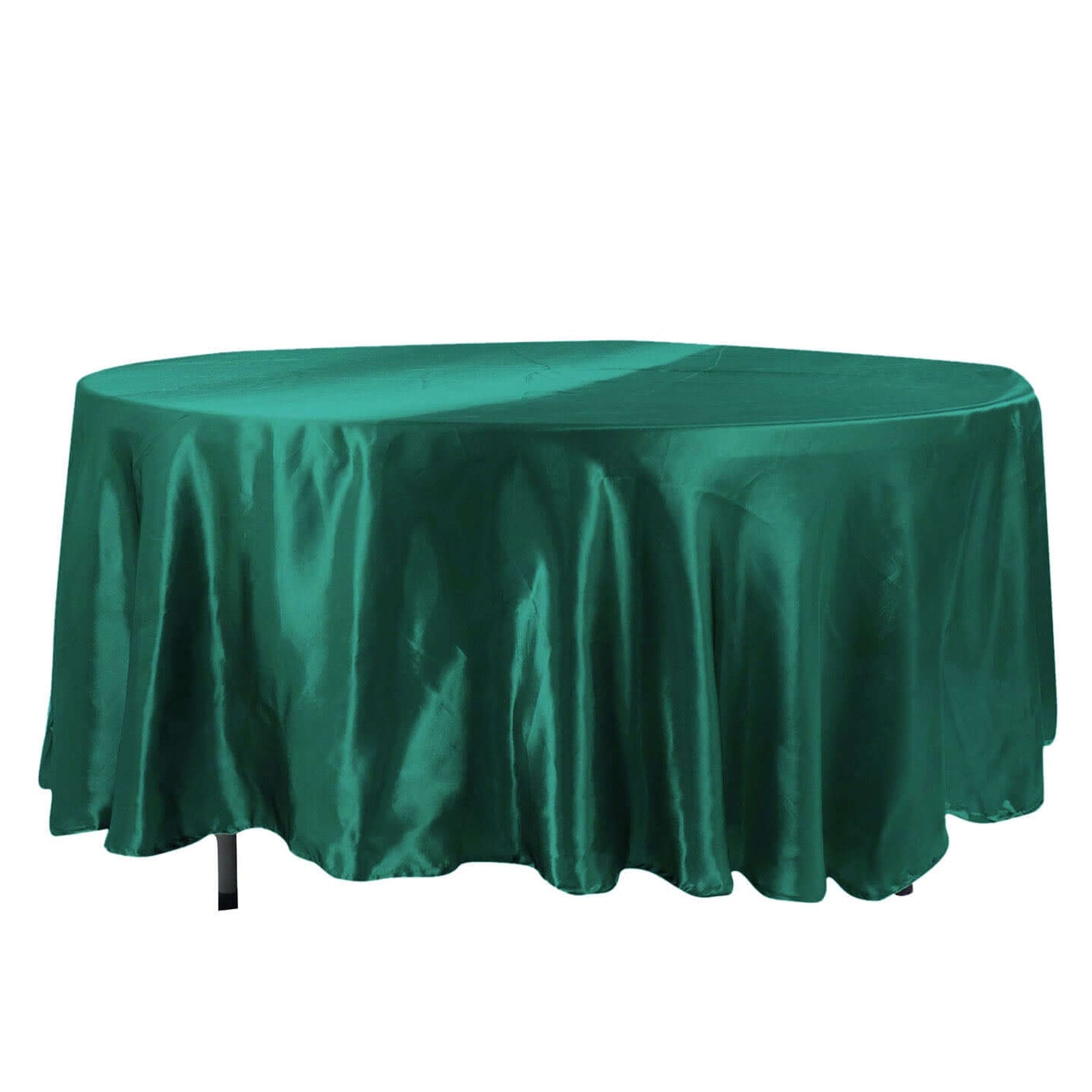 Hunter Emerald Green 108 Inch Satin Round Tablecloth