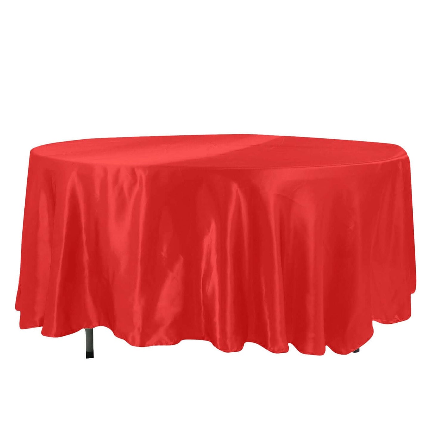 108 Inch Satin Red Round Tablecloth