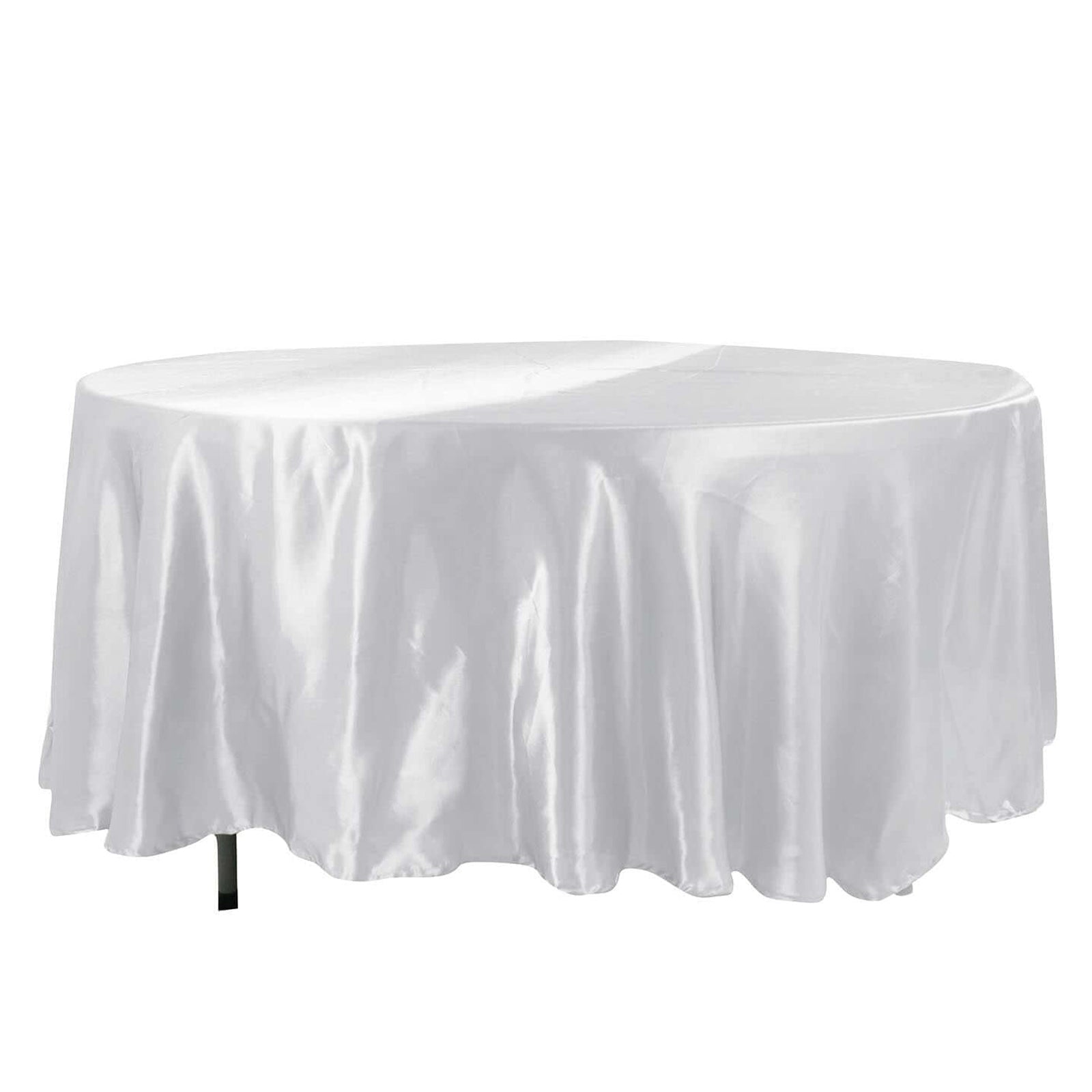 108 Inch Satin White Round Tablecloth