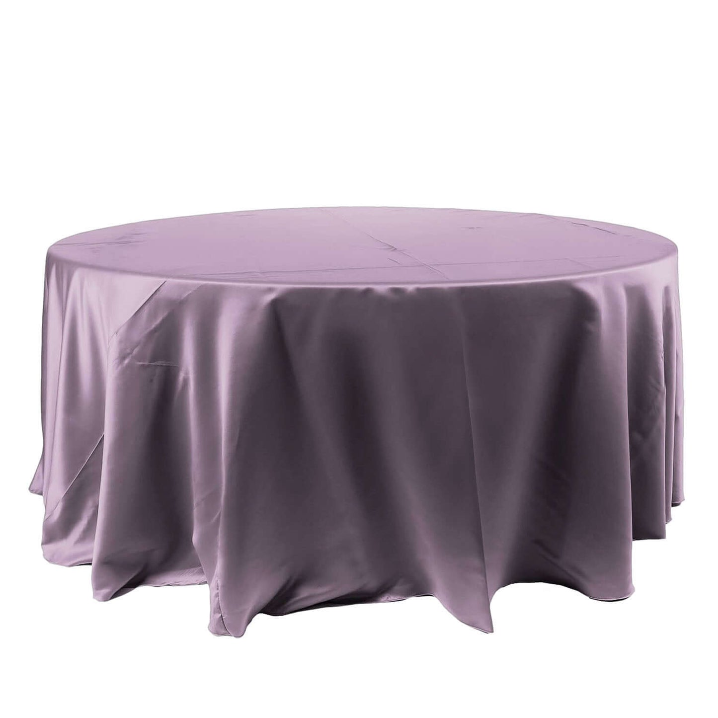 120 Inch Round Tablecloth Violet Amethyst Satin Fabric