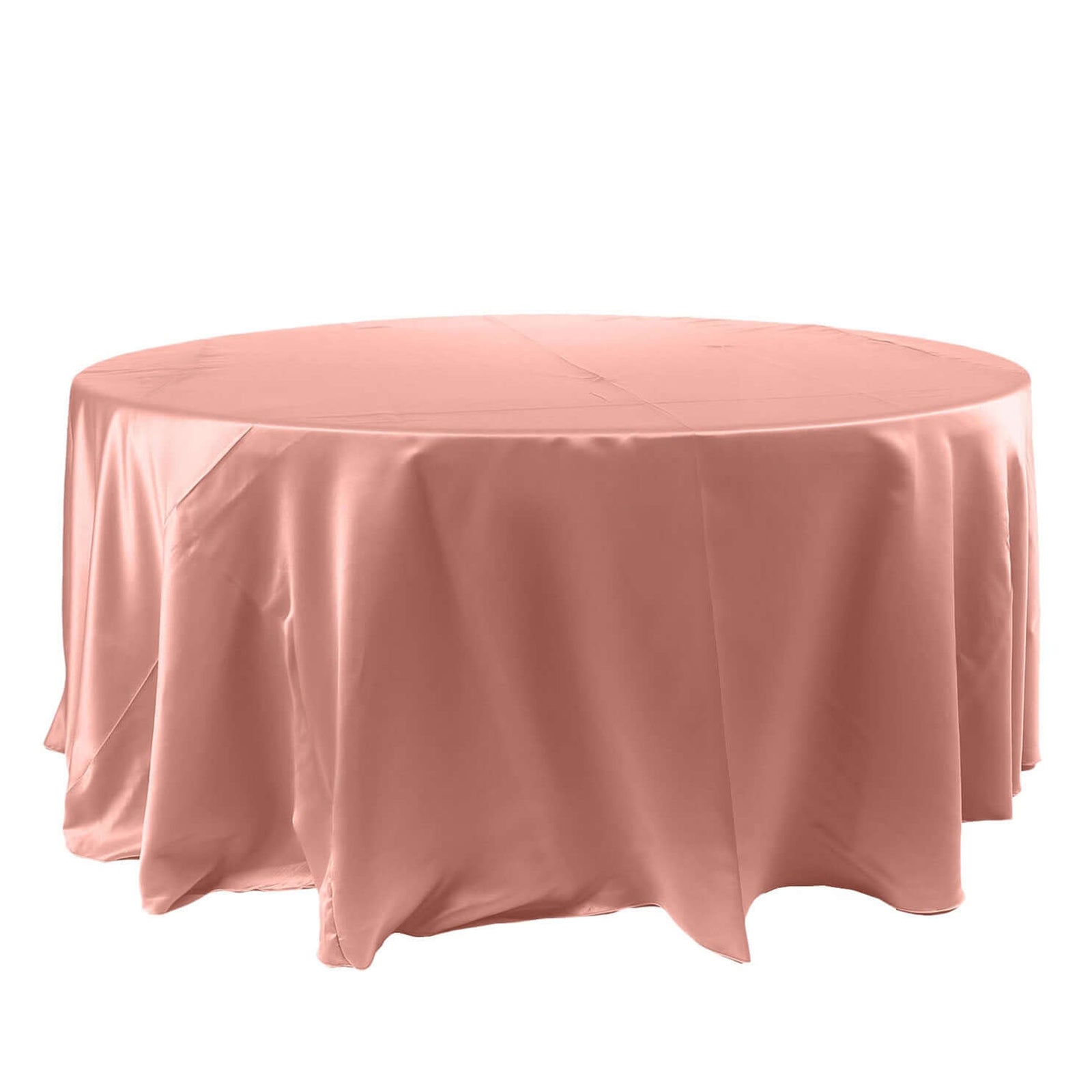 120 Inch Round Dusty Rose Satin Tablecloth