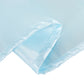 120" Light Blue Smooth Seamless Satin Round Tablecloth for 5 Foot Table With Floor-Length Drop
