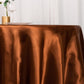 120" Cinnamon Brown Smooth Seamless Satin Round Tablecloth