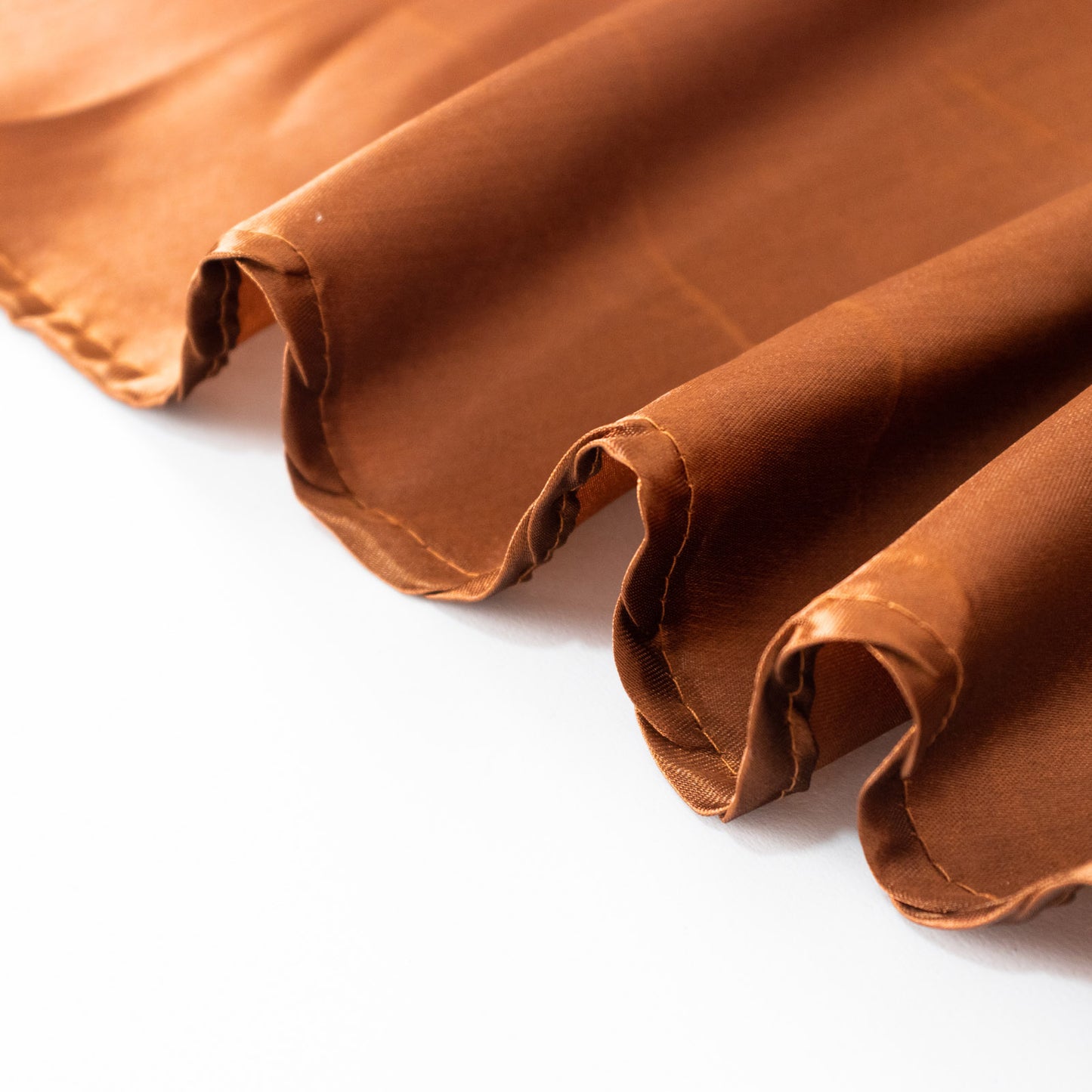 120" Cinnamon Brown Smooth Seamless Satin Round Tablecloth