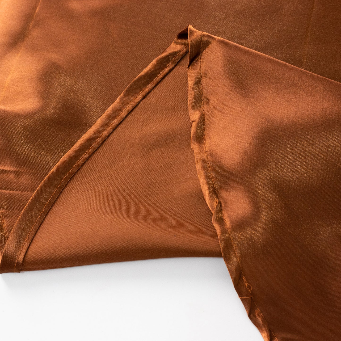 120" Cinnamon Brown Smooth Seamless Satin Round Tablecloth