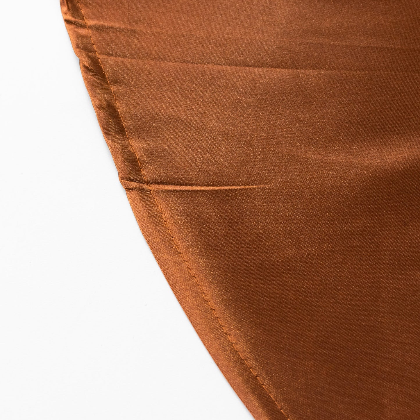 120" Cinnamon Brown Smooth Seamless Satin Round Tablecloth