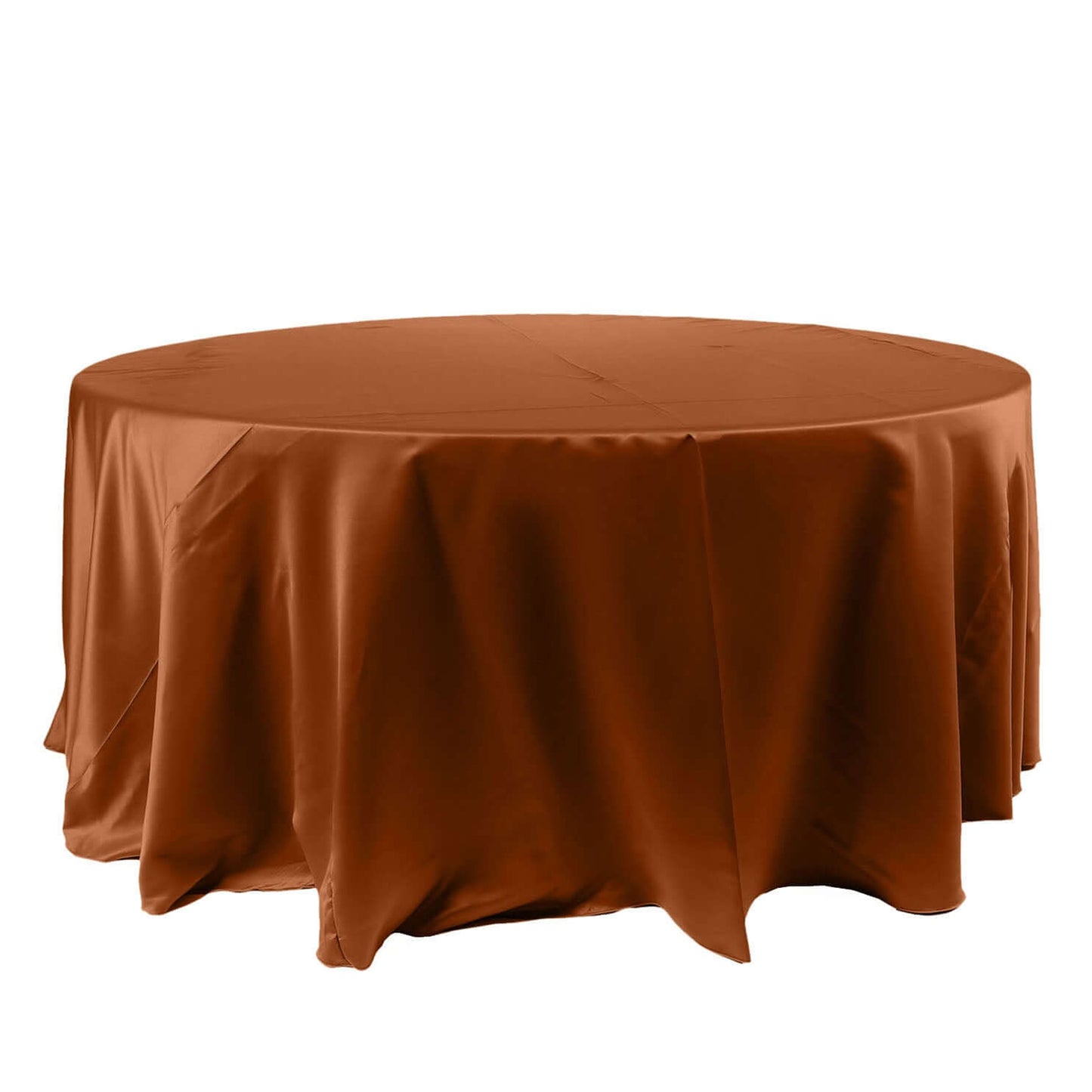 120" Cinnamon Brown Smooth Seamless Satin Round Tablecloth