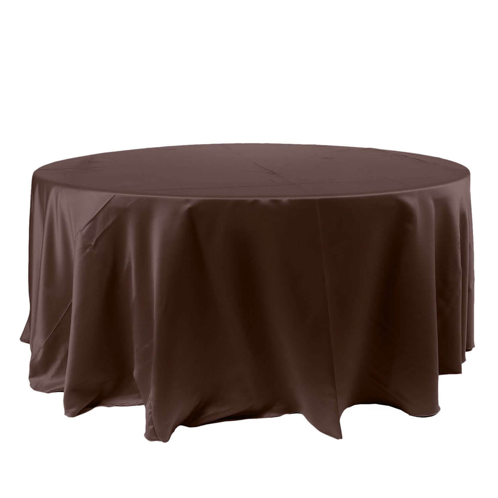 120 Inch Satin Chocolate Round Tablecloth