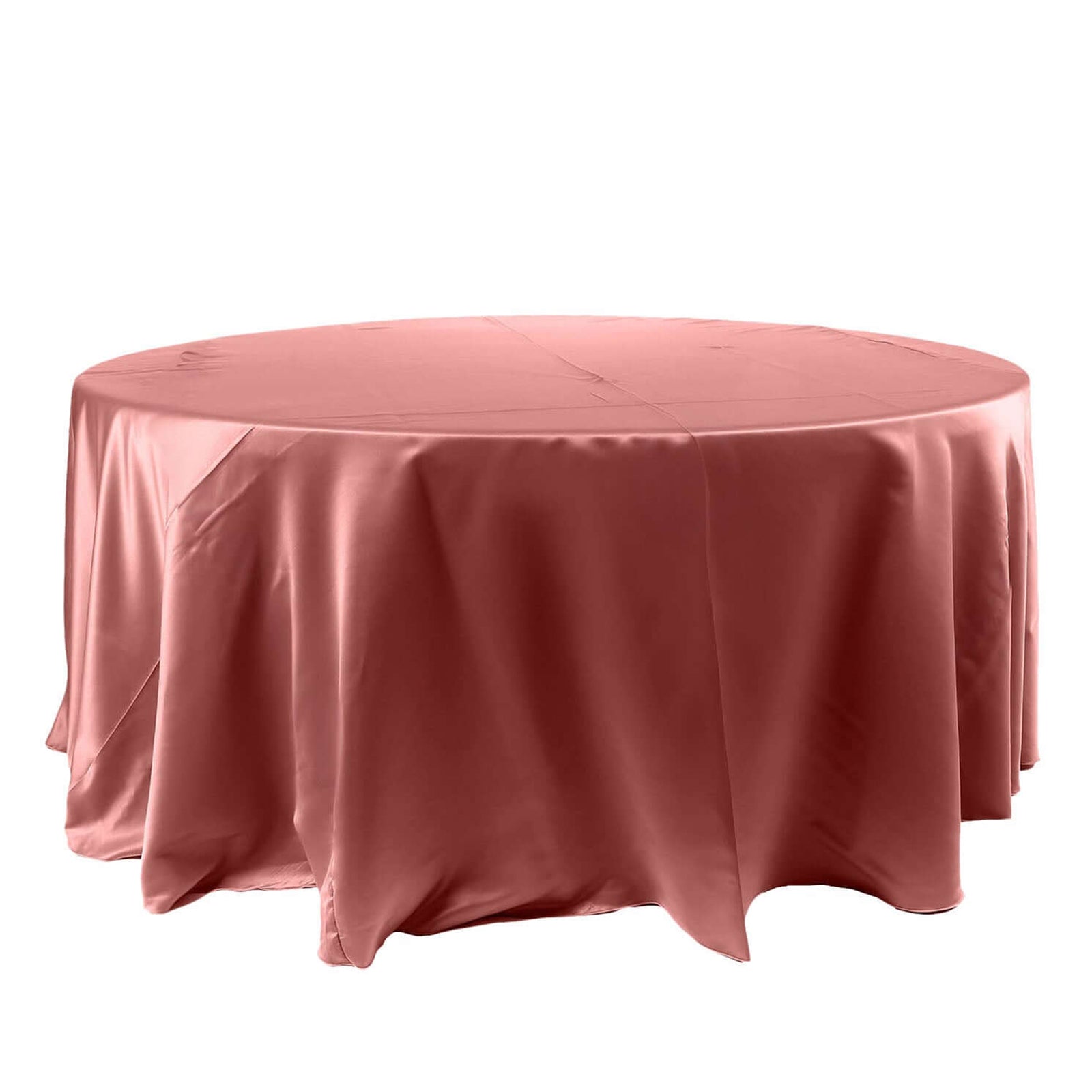 120inch Cinnamon Rose Seamless Satin Round Tablecloth