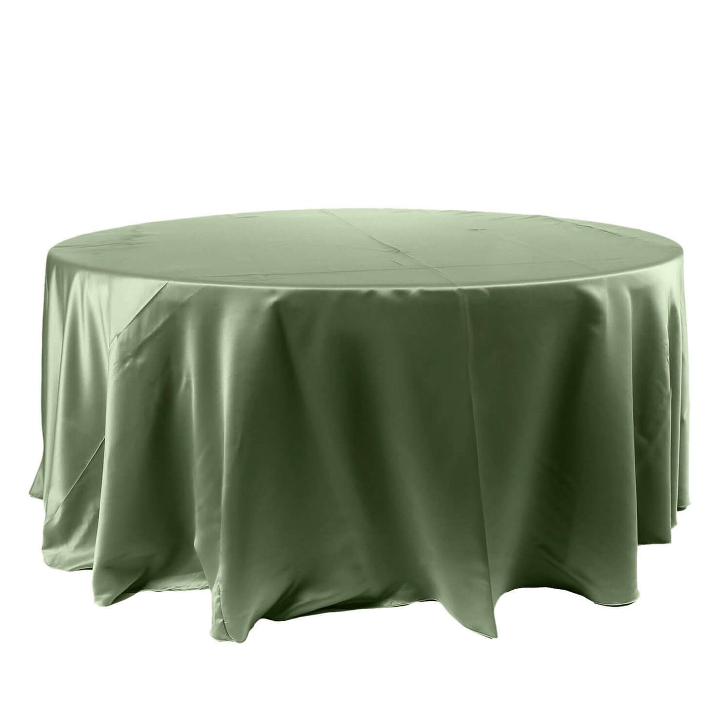 120 Inches Round Tablecloth Eucalyptus Sage Green Satin 