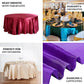 Emerald green satin round tablecloth for elegant dining occasions.