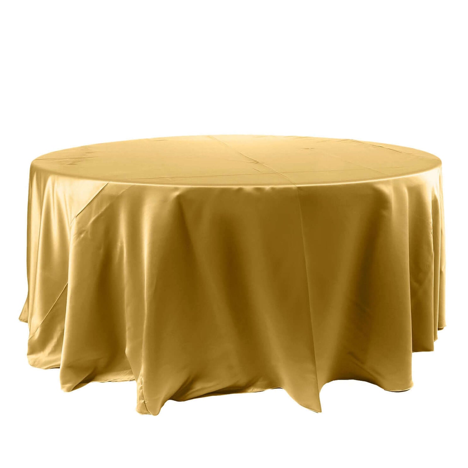 120 Inch Gold Round Satin Tablecloth